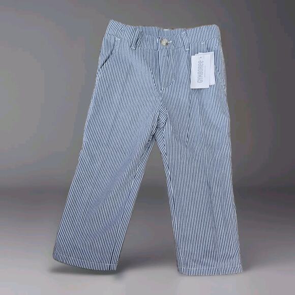 NWT GYMBOREE SEARSUCKER STRIPED PANTS Blue and White Special Ocassions Size 2T - Picture 2 of 7